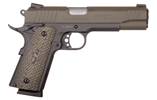 Taurus 1911 Pistol .45 ACP 5 Inch Barrel 8 Rounds OD Green Cerakote VZ Grips