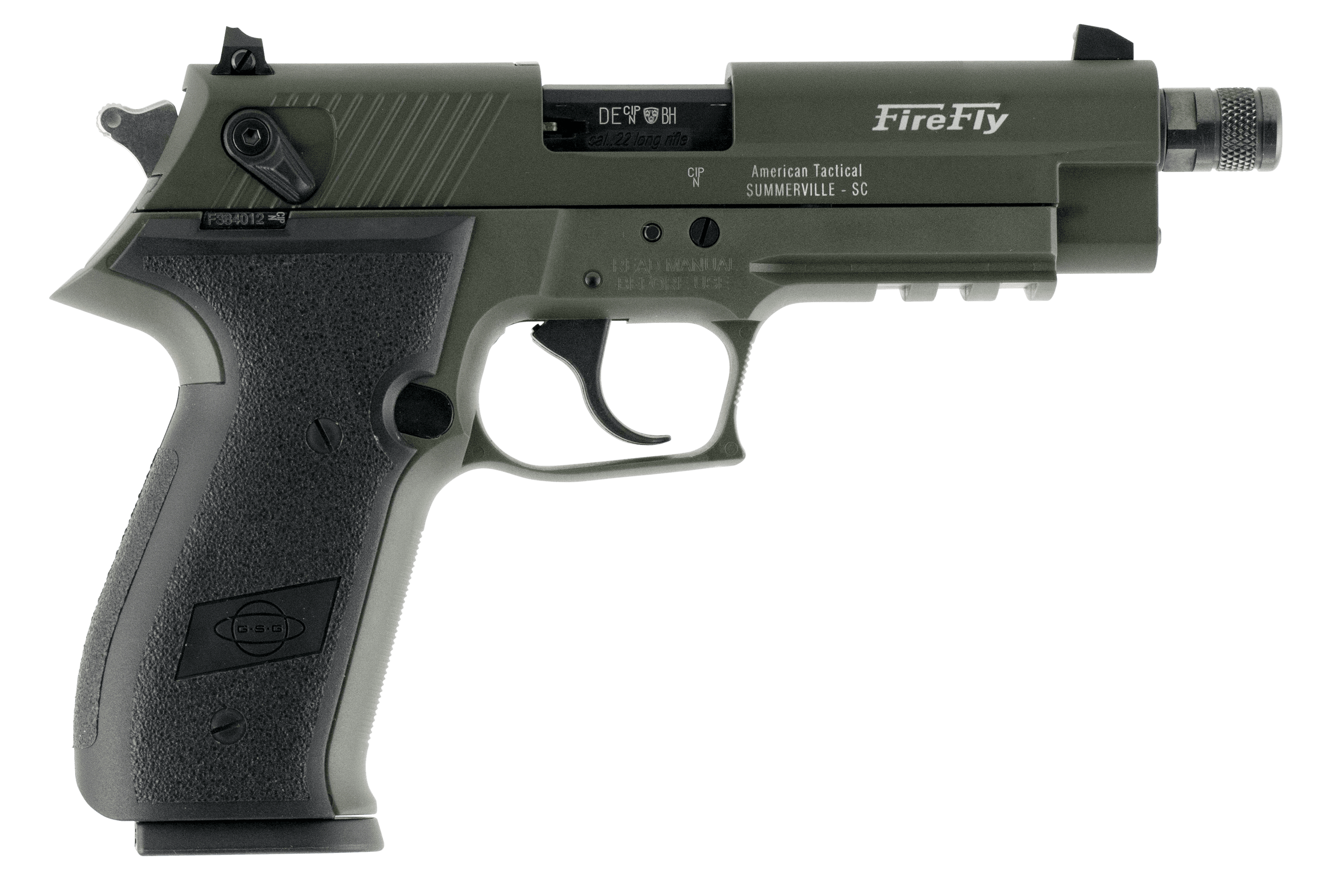 ATI GSG FIREFLY Pistol - OD Green | .22LR | 4.9" Threaded Barrel