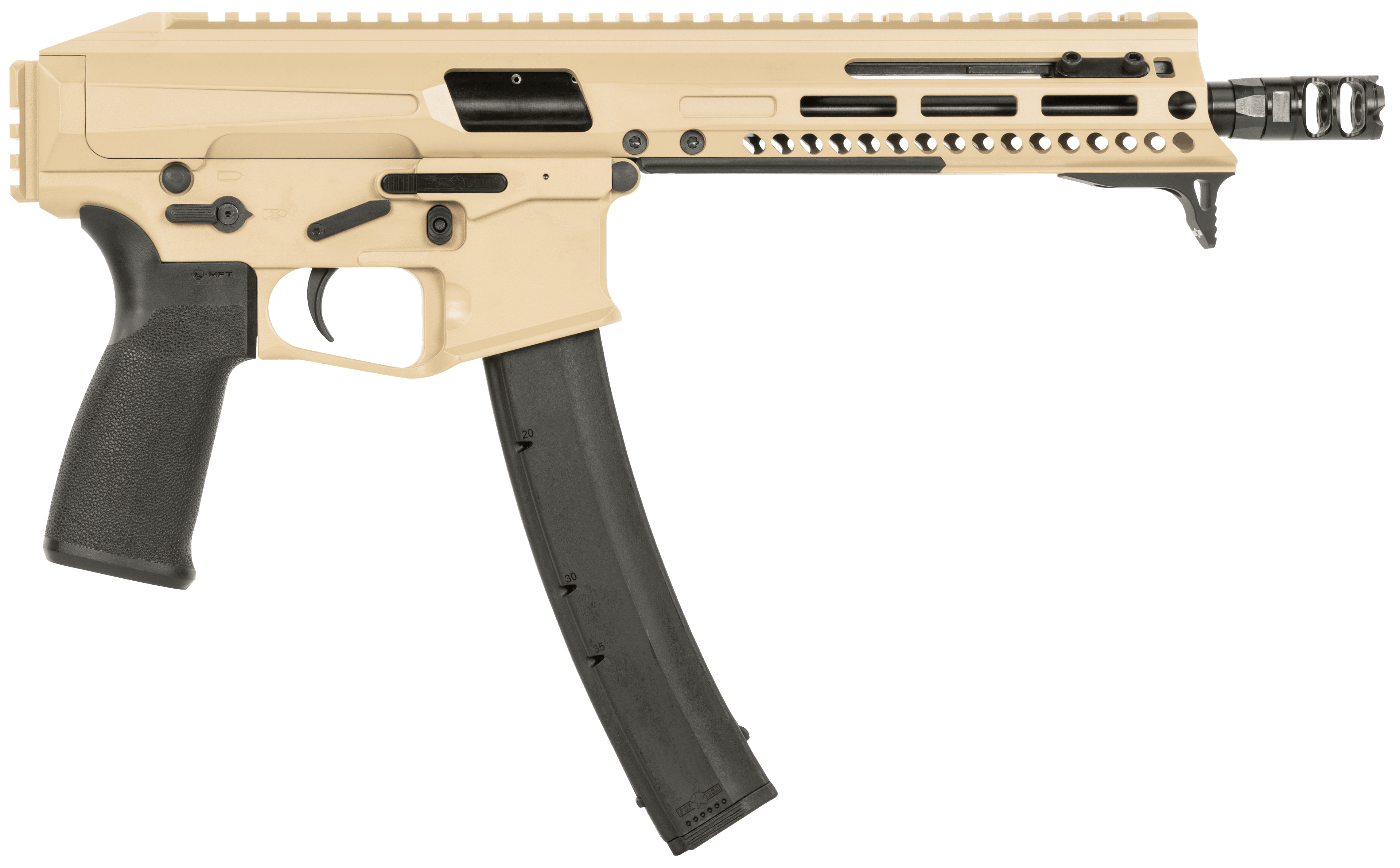 Patriot Ordnance Factory Phoenix 9mm Luger 8in 35rd Flat Dark Earth FDE