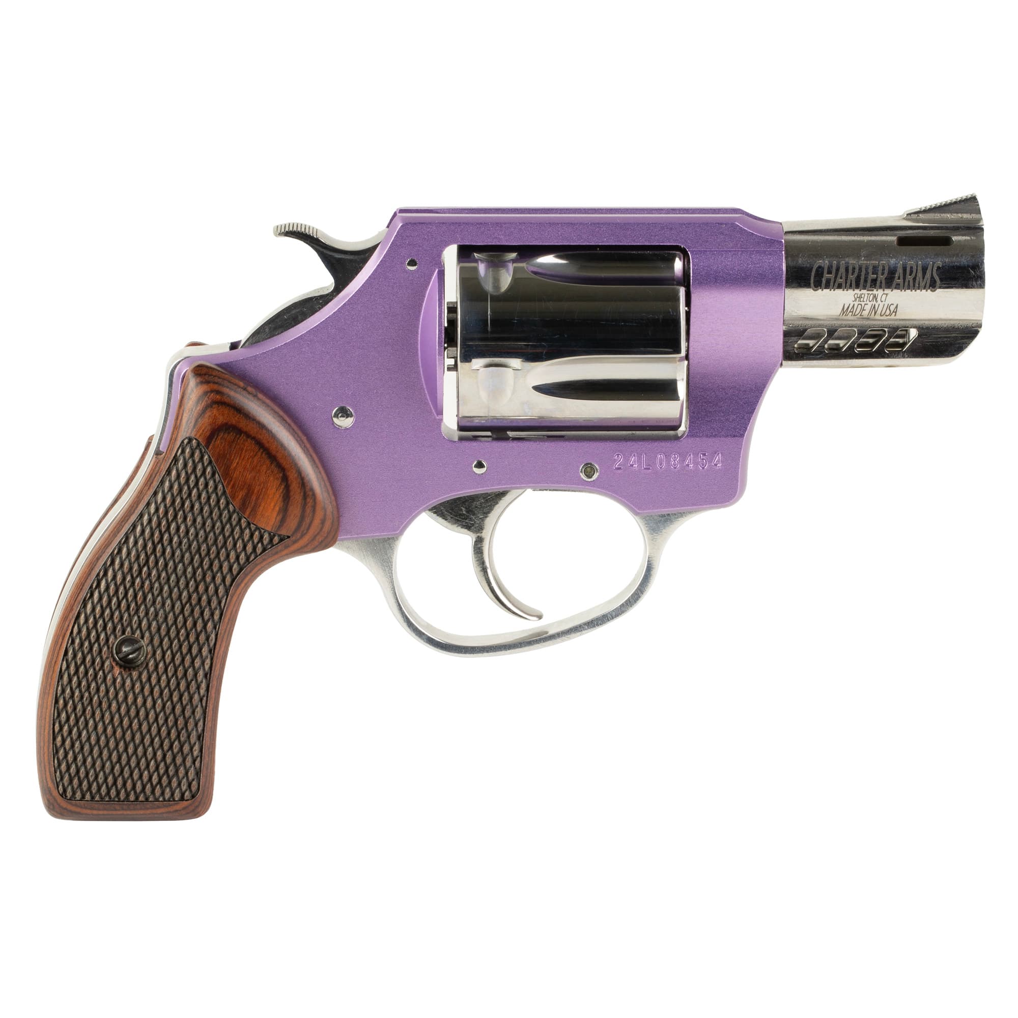 Charter Arms Coyote Revolver 380 ACP 2 in Ported Lavender/Polished Steel 5 rd.