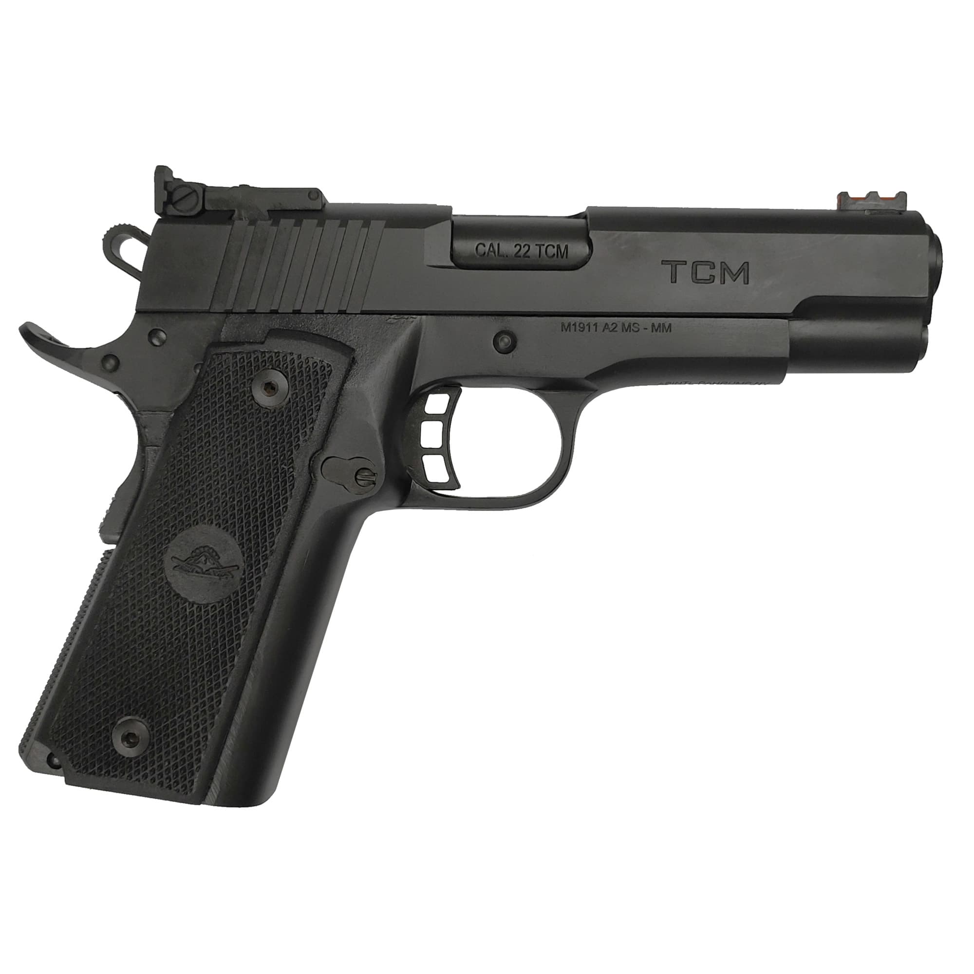 Rock Island 56878 TCM Standard Armorlube MS Mid-Size 22 TCM 17+1 4.20" Black PECVD Coating Steel Ramped w/Crowning Barrel, Black PECVD Coating Serrated Slide & Frame w/Beavertail Black Polymer Grips