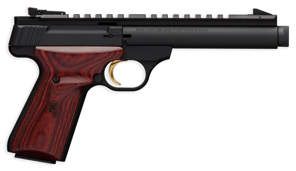 Browning Buck Mark Field Target SR 22 Long Rifle 5.5in 10 Round Matte Aluminum Cocobolo Grip