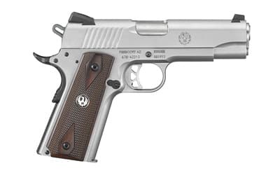 Ruger Sr1911 Commander 45 Acp 4.25in 7 round plus 1 Stainless Steel Hardwood