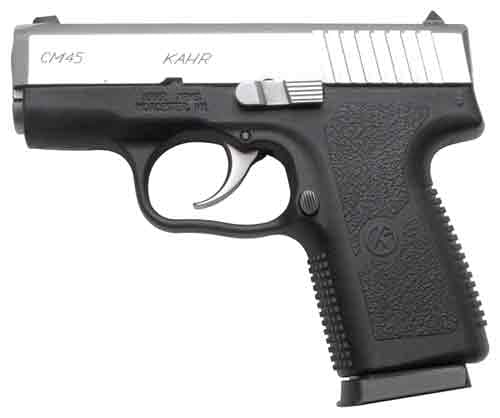 Kahr Arms CM4543 CM45  45 ACP 5+1 3.30" Serrated Steel Barrel, Matte Stainless Serrated Steel Slide, Black Polymer Frame, Black Textured Polymer Grip, No Safety, Right Hand