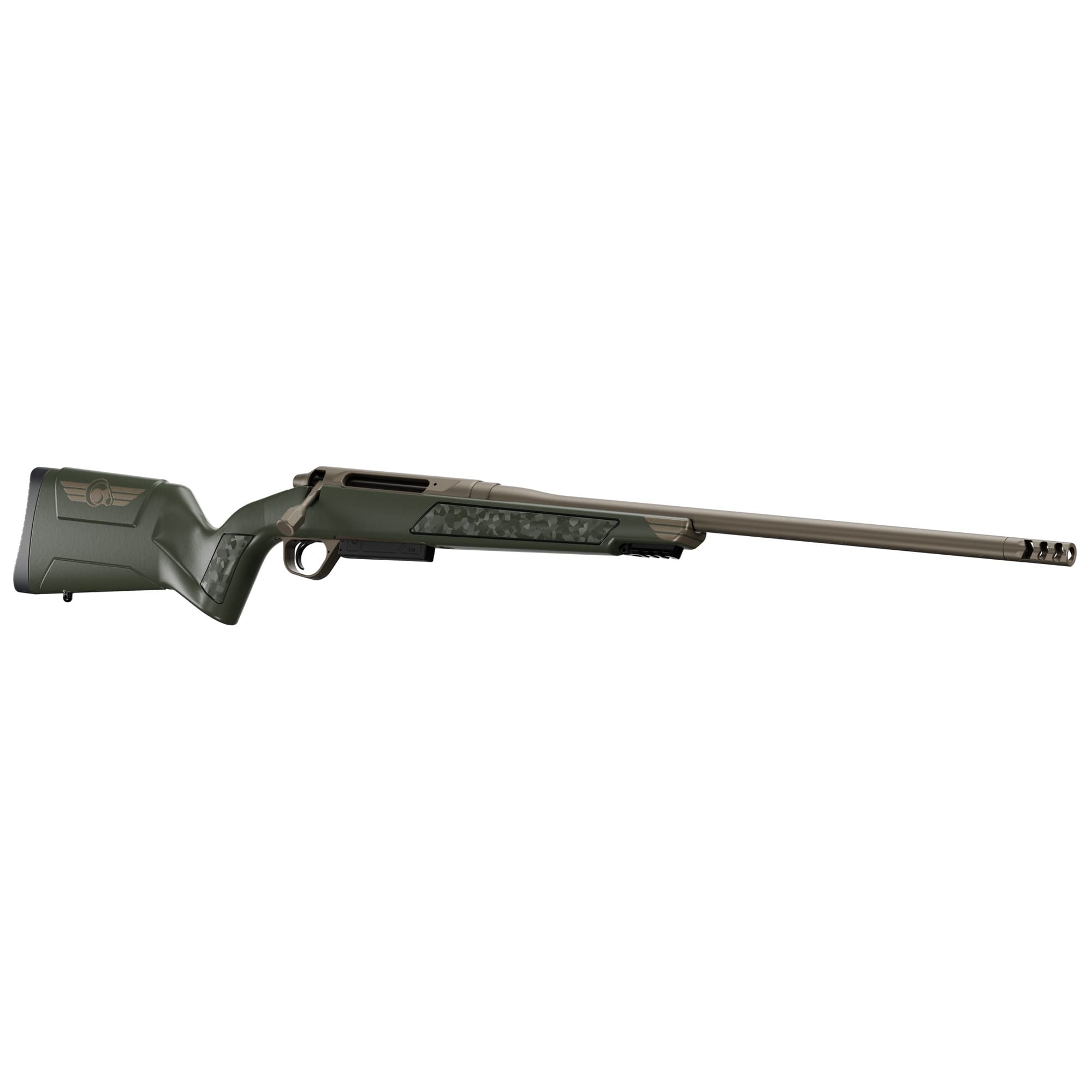 Christensen Arms 8011500800 Evoke Full Size 300 Win Mag 4+1 22" Burnt Bronze Cerakote #4 Contour Threaded Barrel, Gray w/Bronze Logo Hybrid Hunter w/Picatinny Rail Synthetic Stock