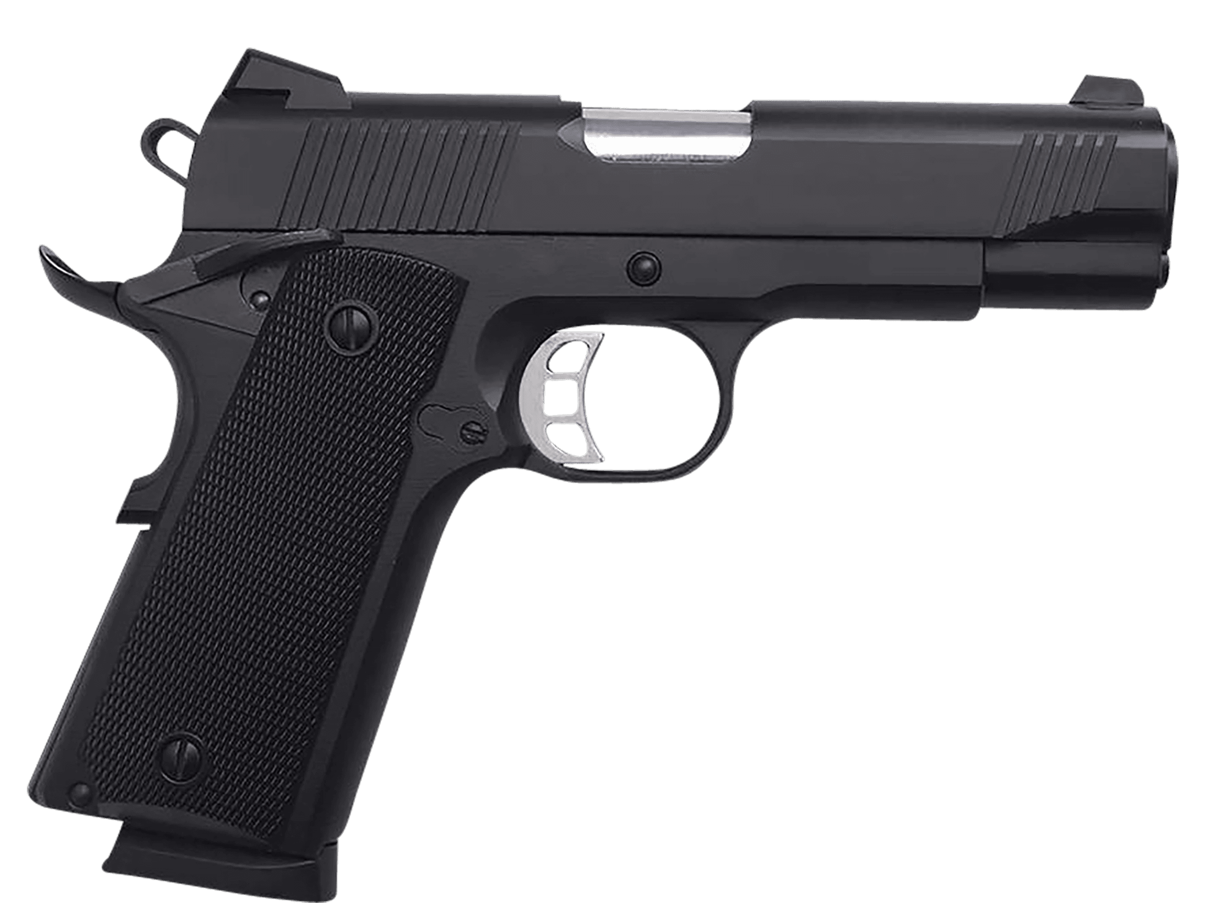 Tisas 10100121 1911 Carry 9mm Luger 9+1 4.25" Black Cold Hammer Forged Barrel, Black Cerakote Serrated Steel Slide, Black Cerakote Steel Frame w/Beavertail, Ambidextrous