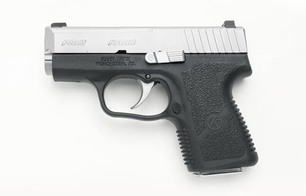 Kahr PM9 Pistol with Night Sights 9mm 3.1 in Two Tone Black and Stainless 7 rd.