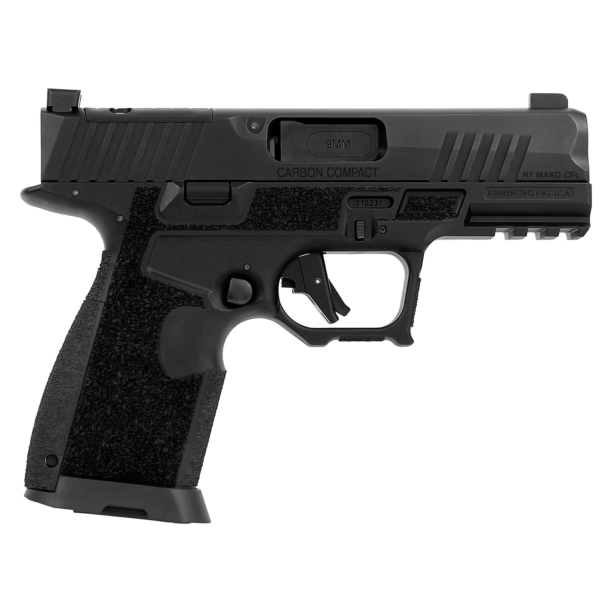 Kimber Mfg.,inc 3800016 R7 Mako Carbon Compact OR 9mm 15+1 3.92" FNC Stainless Steel Slide Molded Stippling Interchangeable Modular Backstrap Grip
