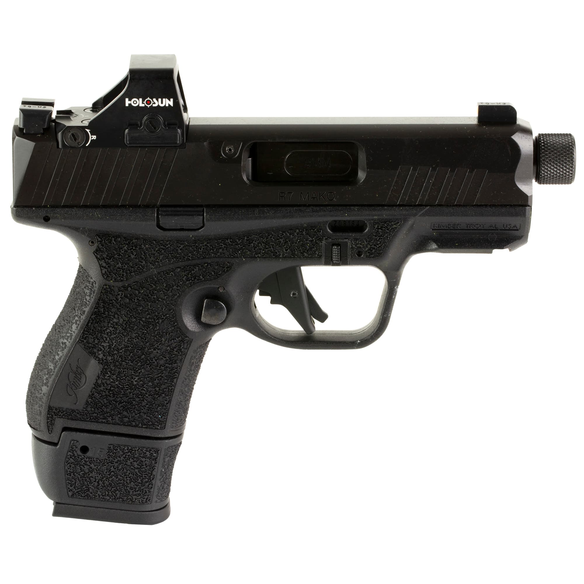 Kimber R7 Mako Tactical OI Pistol 9mm 3.3 in. Black with Holosun Red Dot 15 rd.