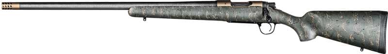Christensen Arms 8010620800 Ridgeline FFT 6.5 PRC 3+1 20" Carbon Fiber/Threaded Barrel, Burnt Bronze Cerakote, Green with Black/Tan Accents Stock,