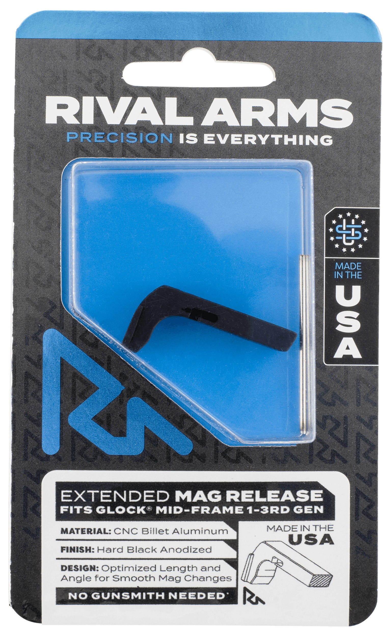 Rival Arms Magazine Release RA72G001A for Glock Gen3 Extended Aluminum