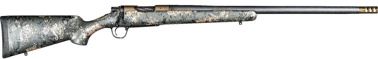 Christensen Arms 8010619100 Ridgeline FFT 6.5 PRC 3+1 20" Carbon Fiber/Threaded Barrel, Burnt Bronze Cerakote, Green with Black/Tan Accents Stock