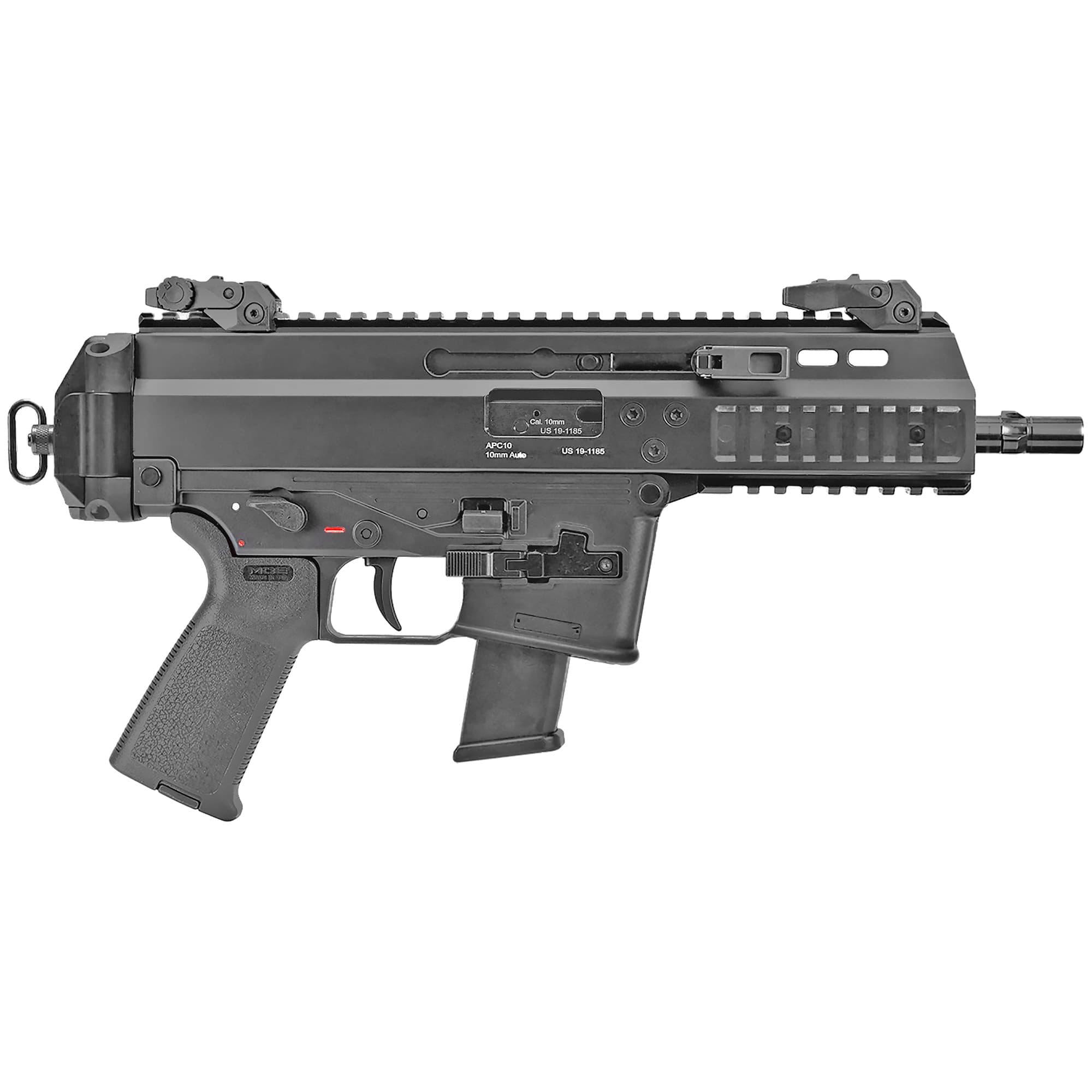 B&T APC10 Pro 10mm Auto 6.8 in 15 Rounds Steel Barrel M-LOK Handguards