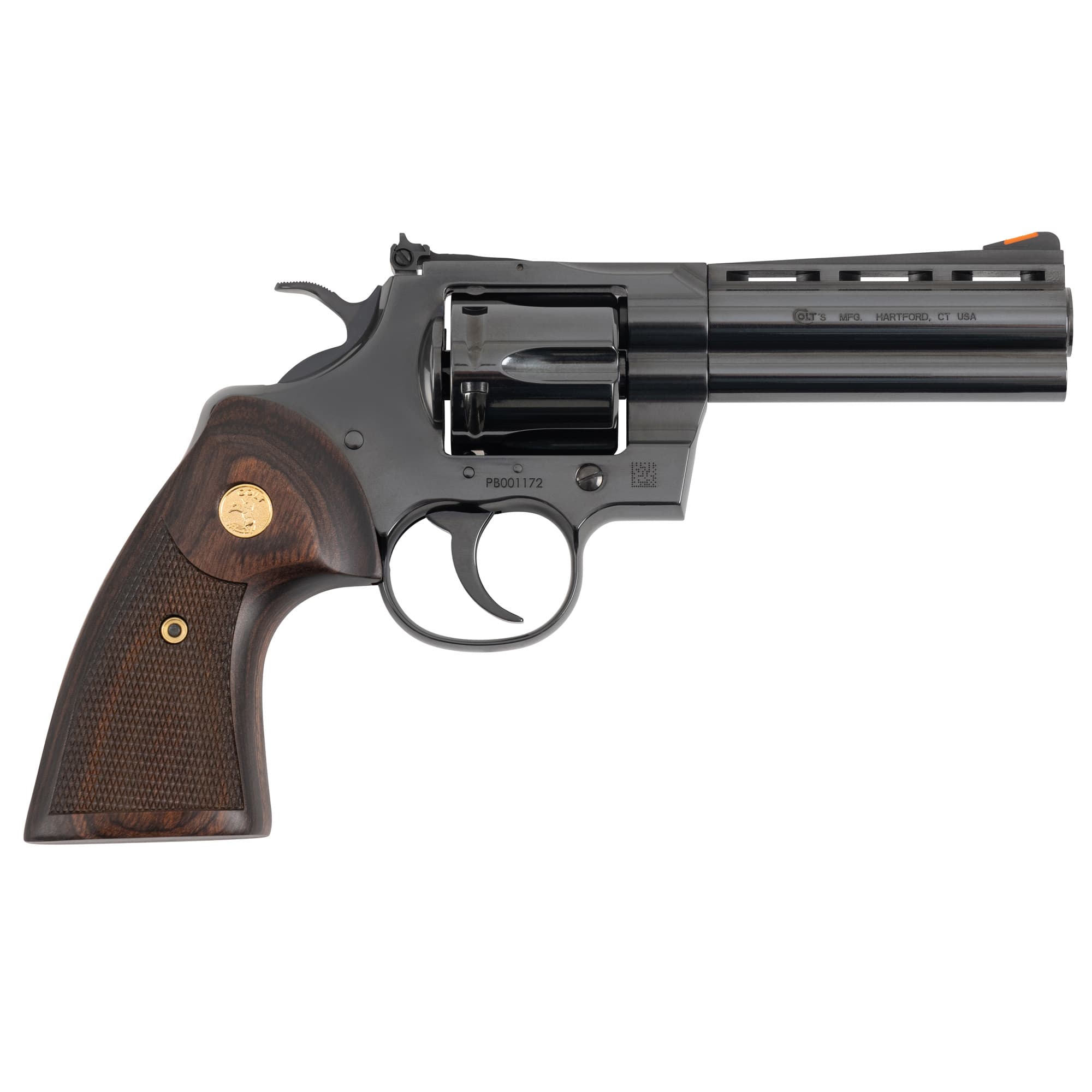 Colt Python Revolver 357 Magnum 4.25 inch 6 Rounds Blued Walnut Grips Hammer