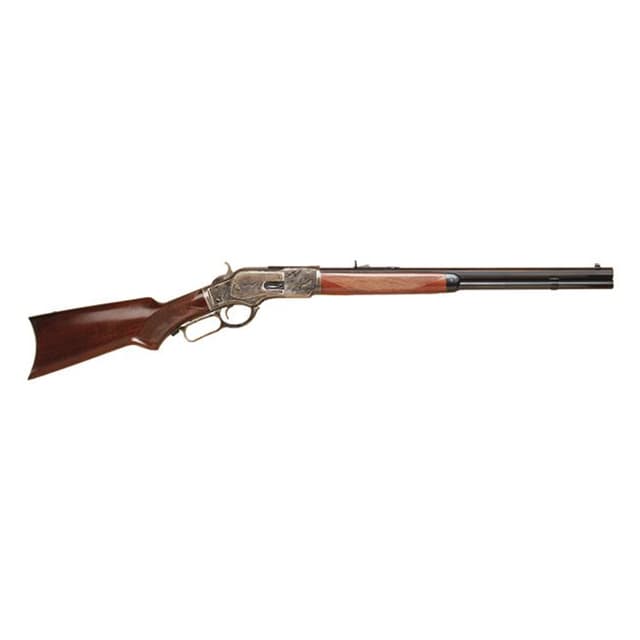 Cimarron CA213 1873 Short Deluxe Full Size 38 Special 357 Mag 10+1, 20" Blued Octagon Steel Barrel, Color Case Hardened Steel Receiver, Walnut Fixed Pistol Grip Stock,