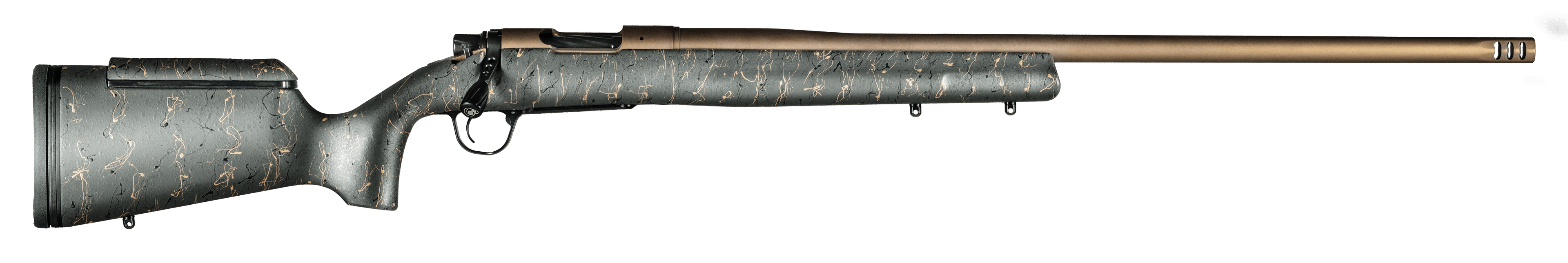 Christensen Arms 8010201000 Mesa Long Range 28 Nosler 3+1 26" Threaded Barrel, Burnt Bronze Cerakote, Green with Black/Tan Webbing Stock