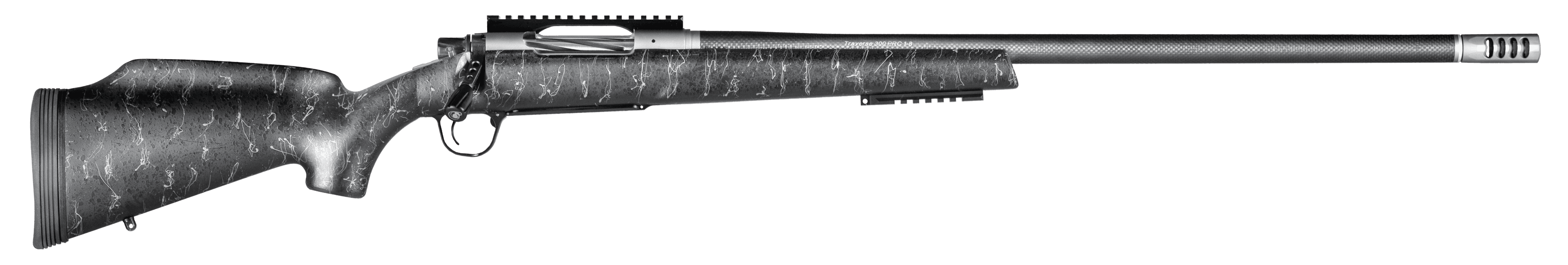 Christensen Arms 8011001100 Traverse  28 Nosler 3+1 26" Threaded Barrel, Natural Stainless, Black with Gray Webbing Stock
