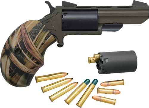 North American Arms NAATGHC Huntsman Conversion 22 LR 22 Mag 5rd 2" Heavy Vent Rib Barrel, OD Green Cerakote Steel Frame, Matte Black Cylinder, Camo Grip