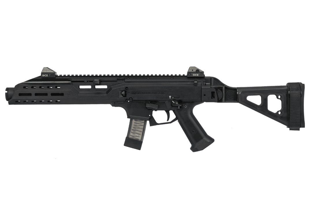 CZ Scorpion Evo 3 S1 Pistol 9mm 7.72in 20rd Black Flash Can SBT Evo Folding Brace