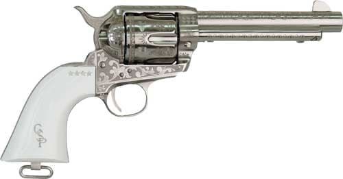 Cimarron George Patton V2 45 Colt 4.75 inches 6 Nickel Finish Ivory