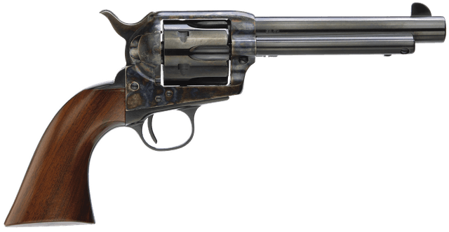 Taylors & Company 5000DE 1873 Gunfighter Deluxe 357 Mag 6rd 5.50" Blued Cylinder & Barrel Color Case Hardened Steel Frame Walnut Army Size Grip (Taylor Tuned)