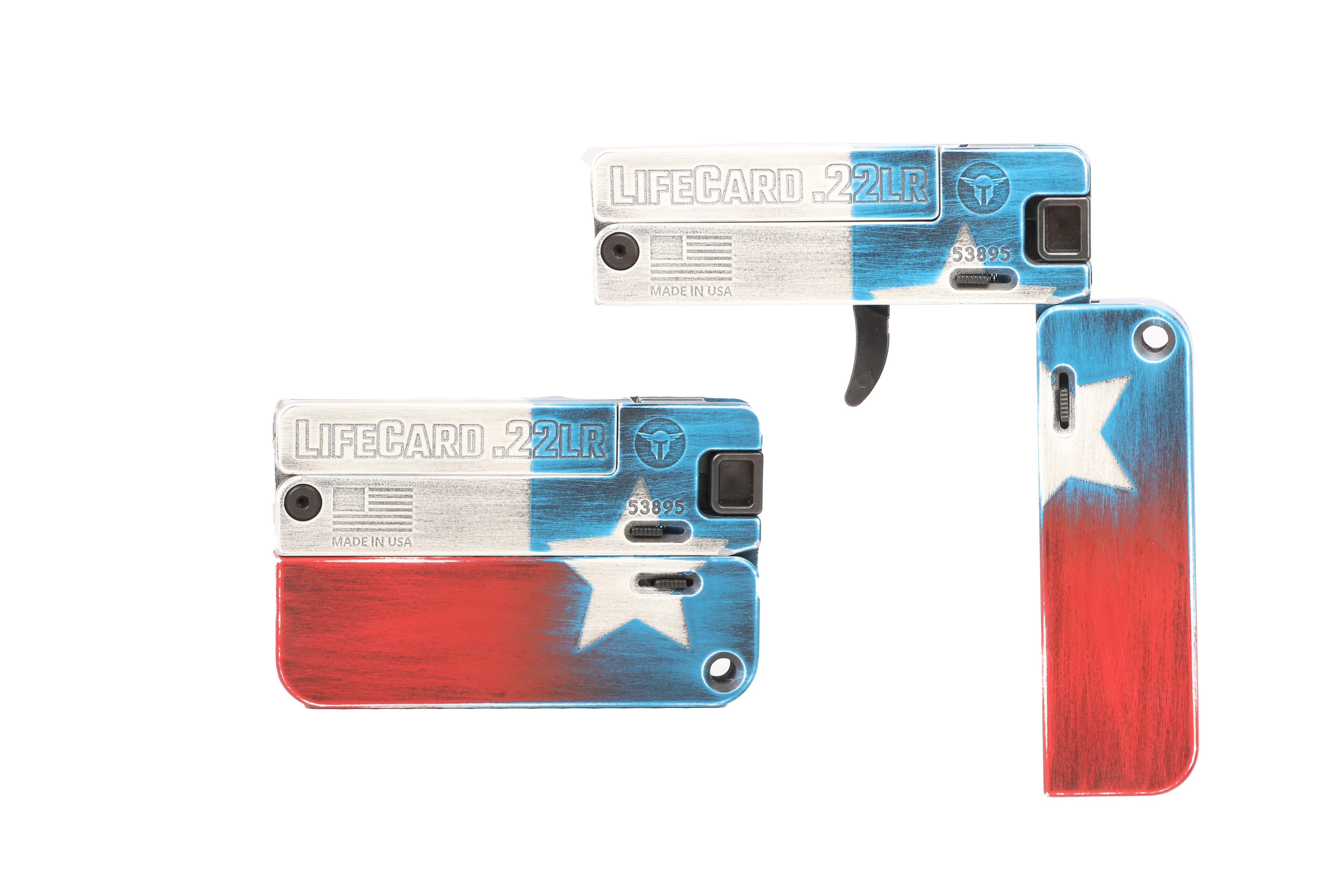 Trailblazer Firearms LifeCard LC1-DMWT 22 Long Rifle 2.5 inch Single Shot Texas Flag