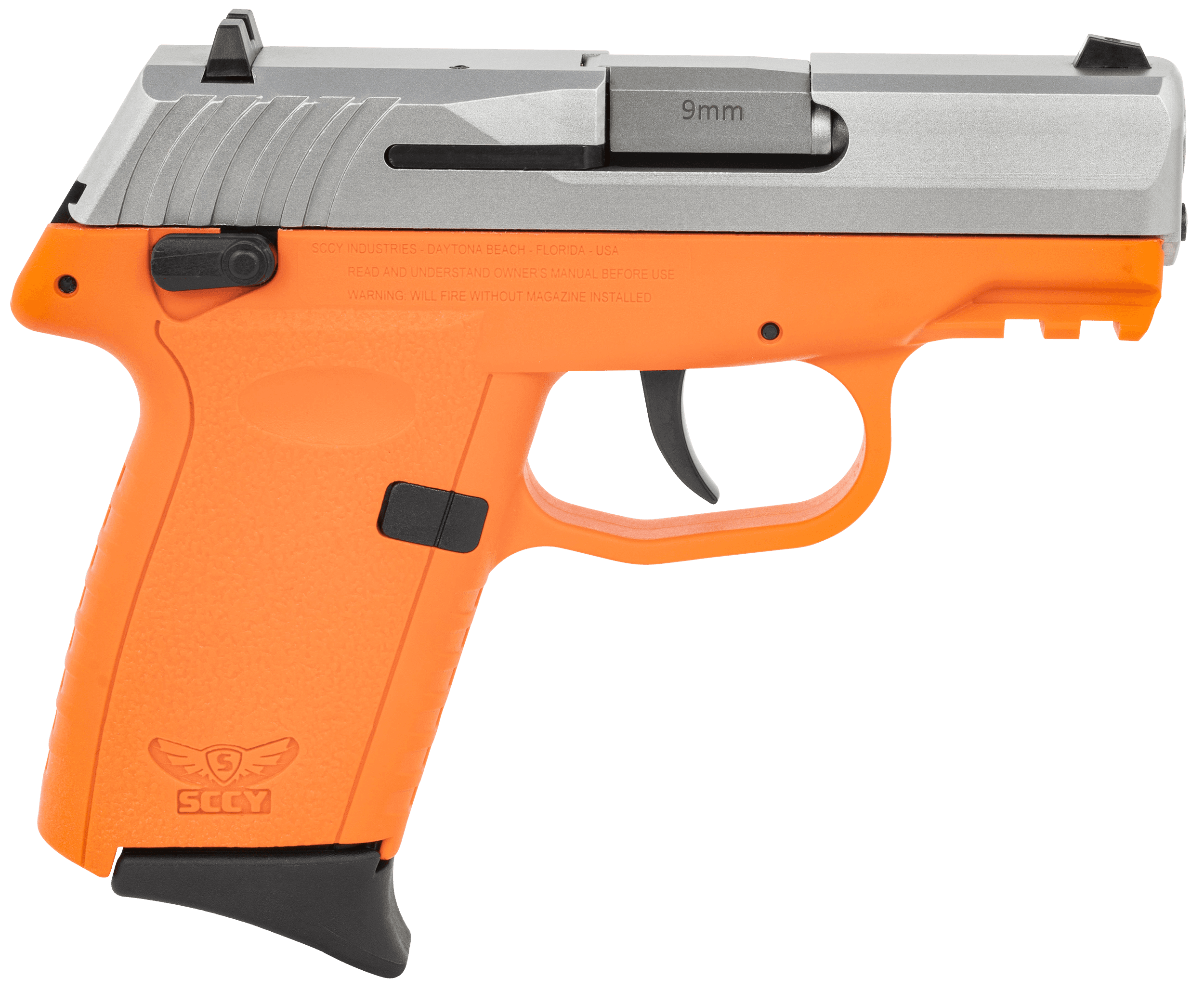 SCCY Industries CPX1TTORG3 CPX-1 Gen3 9mm Luger 10+1 3.10" Orange Polymer w/Picatinny Rail Serrated SS Slide Orange Polymer Grip
