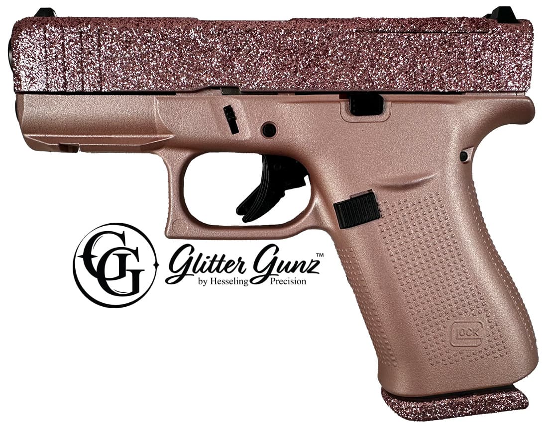 Glock G43X Mos 9mm Luger 3.4in 10rd Gold GlitterGunz Finish