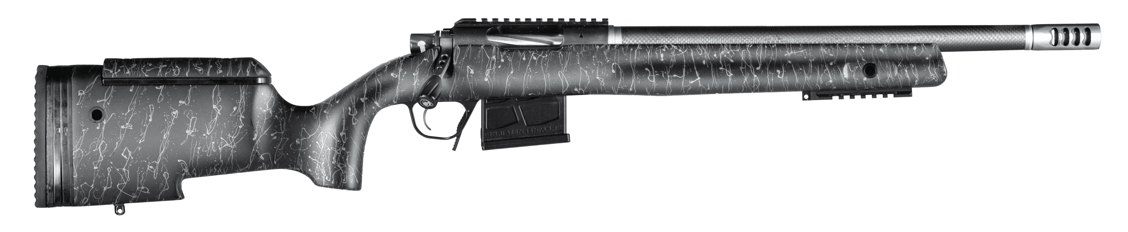 Christensen Arms CA10270482481 BA Tactical Long Range 308 Win 4+1 20" Carbon Fiber Barrel, Black Nitride Finish, Black with Gray Webbing Stock