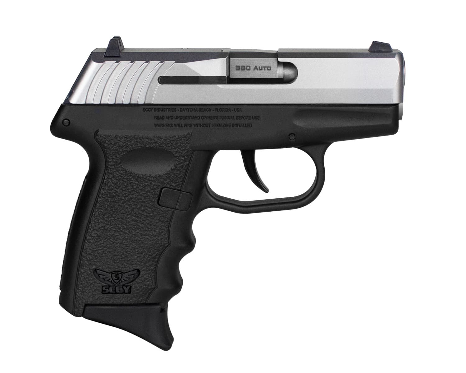SCCY CPX-3 Sub-Compact Pistol - Stainless / Black | .380 Auto | 3" Barrel | 10rd | No External Safety