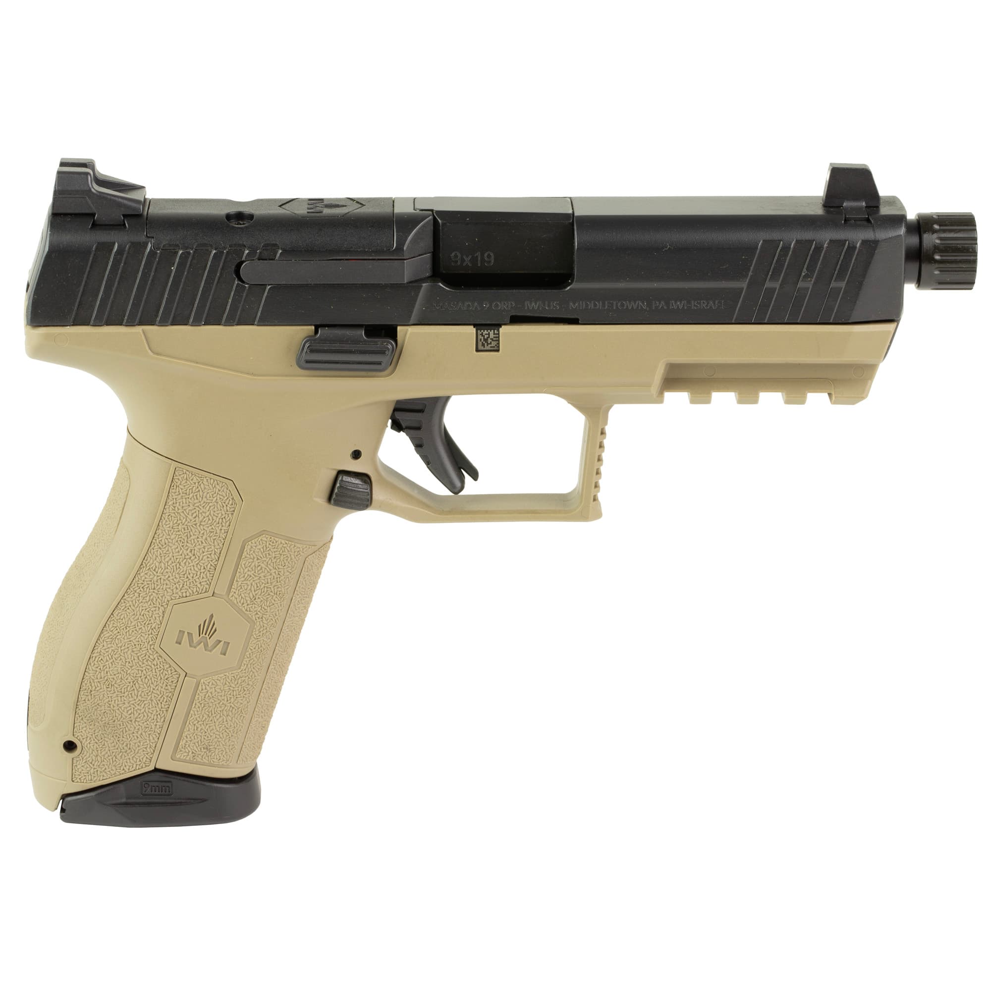 IWI Masada 9mm 4.6" Threaded Barrel 10 Round FDE Optics Ready Pistol