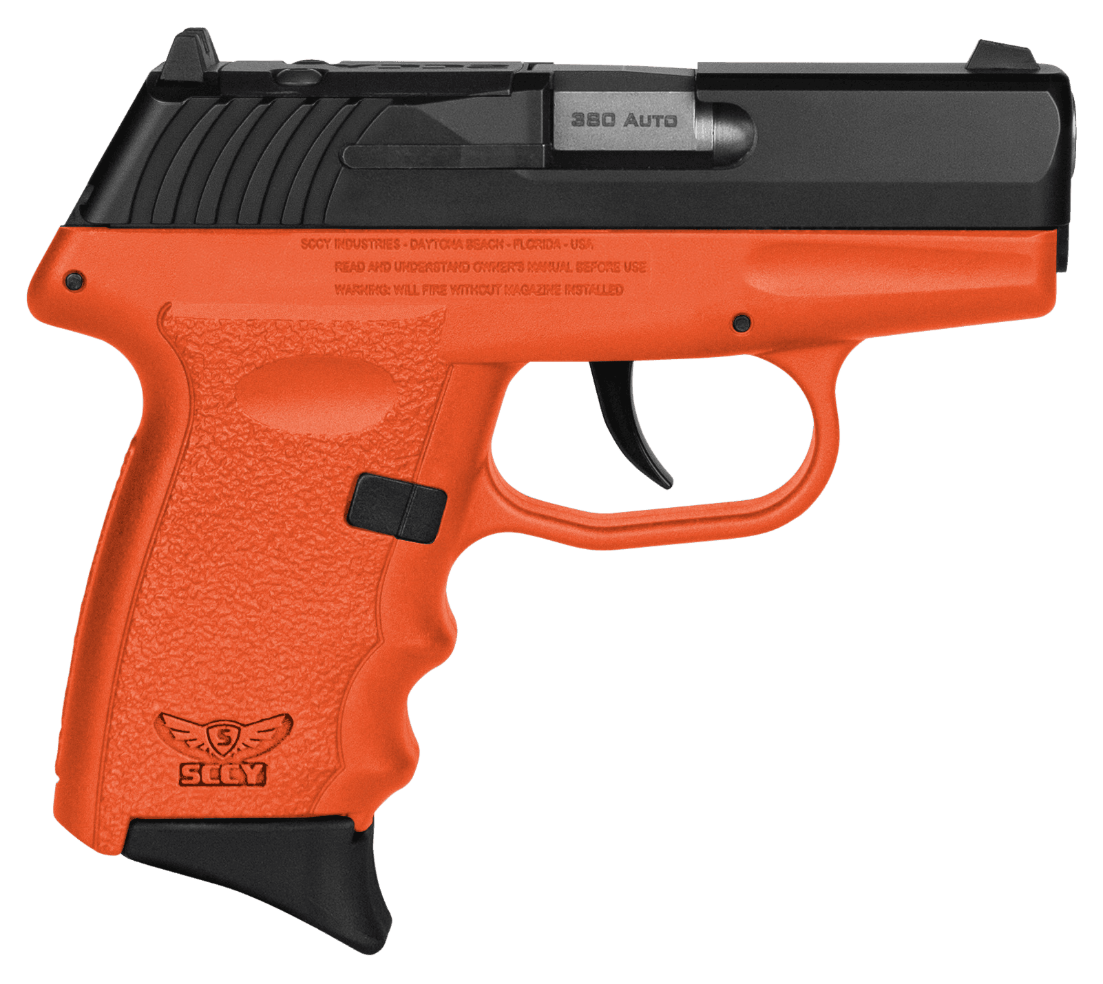 SCCY Industries CPX3CBORRDRG3 CPX-3 RD 380 ACP 10+1 2.96" Orange Polymer/Serrated Black Nitride Stainless Steel Slide/ Finger Grooved Orange Polymer Grip