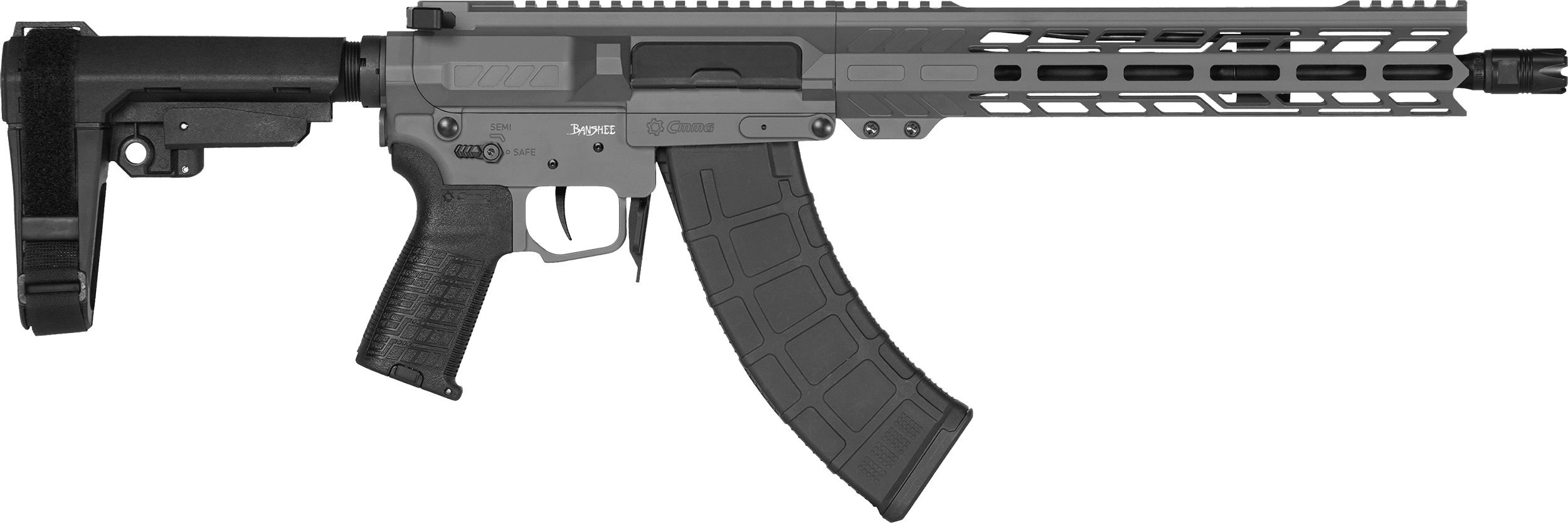 CMMG Banshee MK47 7.62x39mm 12.50" 30+1 Tungsten Cerakote Semi-Auto Pistol