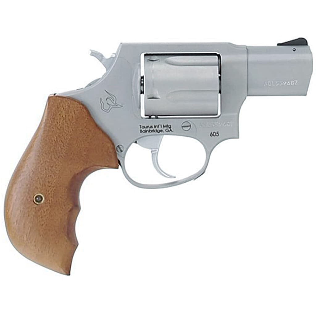 Taurus 605 357 Magnum 2 Inch 5 Round Matte Stainless Steel Walnut Grips
