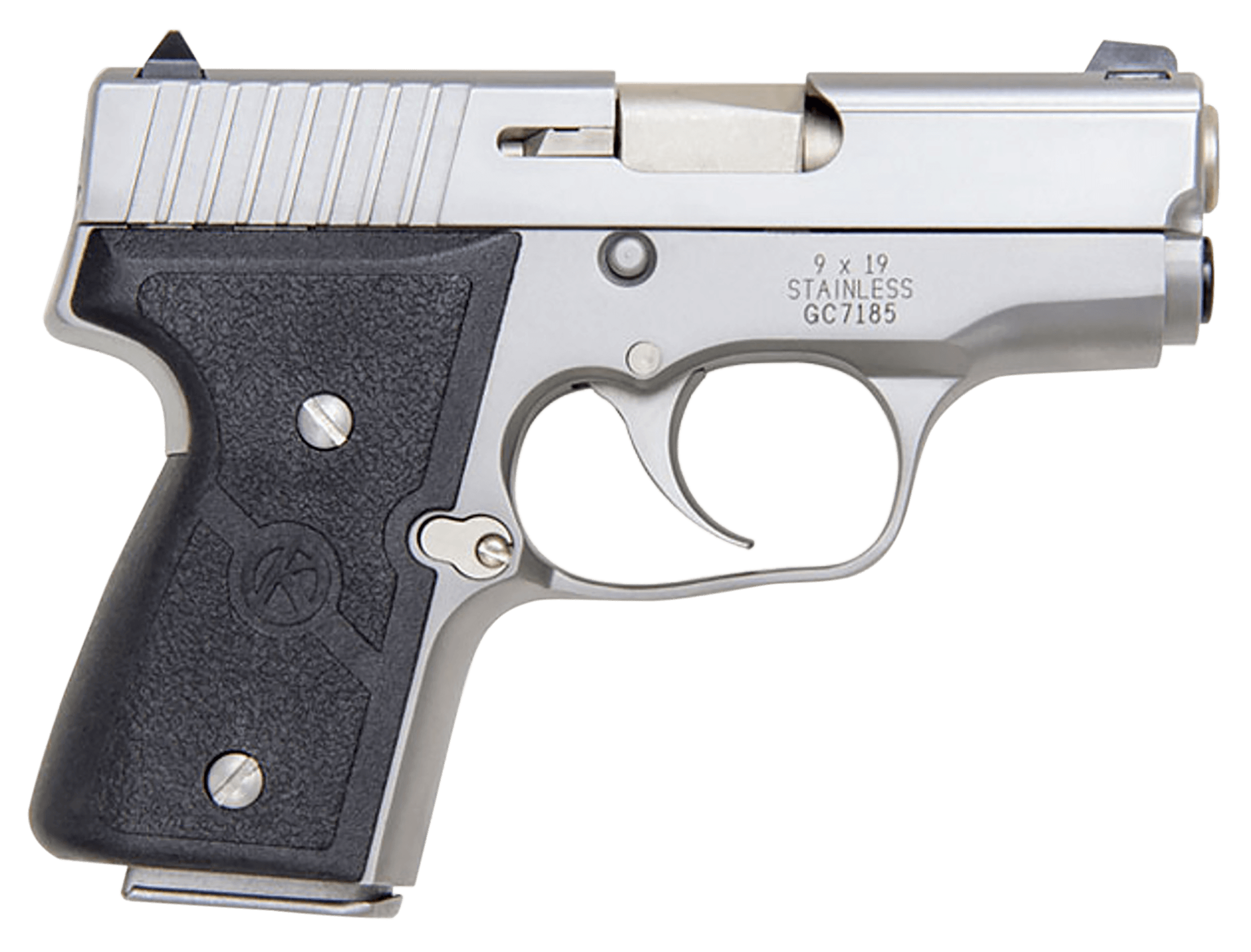 Kahr Arms M9093A MK *CA Compliant 9mm Luger Caliber with 3" Barrel, 6+1 or 7+1 Capacity, Overall Matte Stainless Steel Finish, Serrated Slide & Textured Wraparound Black Nylon Grip