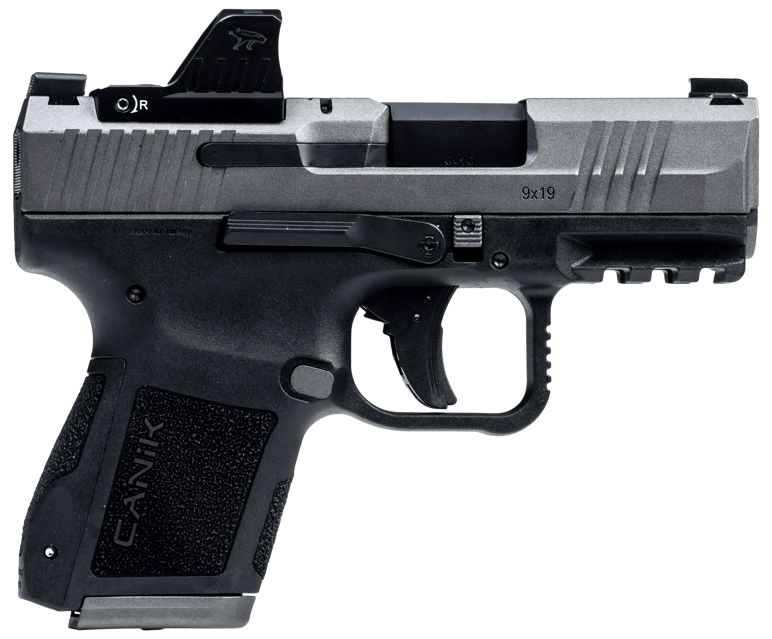 Canik Mete MC9 9mm Luger 3.18" 15+1 Tungsten Cerakote Polymer Frame Optic Ready Serrated Slide MeCanik M01 Red Dot