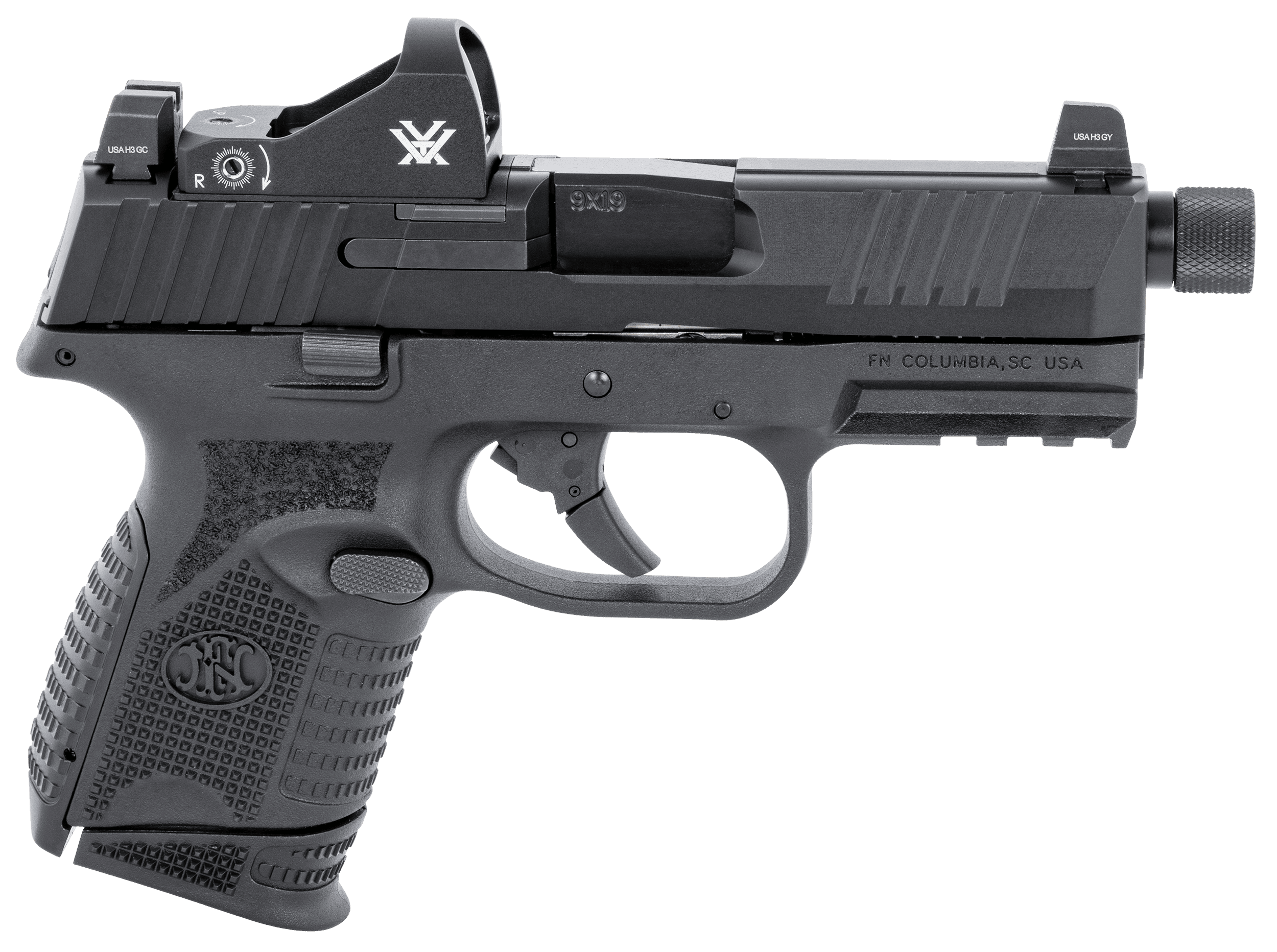 FN 509 Compact Tactical 9mm Luger 4.32 in 12+1 24 Round PVD Finish Optic Cut