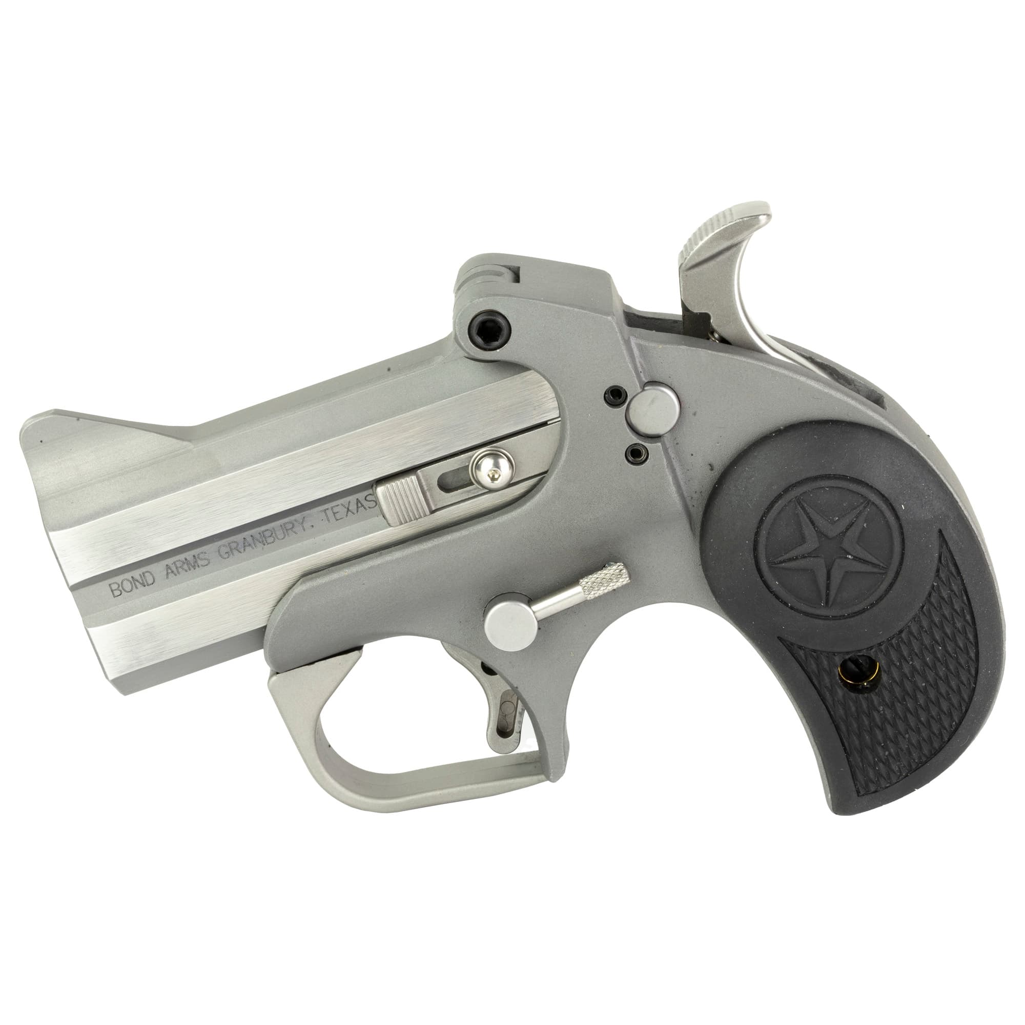 Bond Arms BARW Rowdy  410/45 Colt (LC) Derringer 3" 2 Black Rubber Grip Polished Stainless Steel Frame