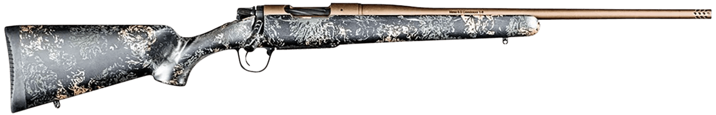 Christensen Arms 8010119100 Mesa FFT 7mm PRC 3+1 22" Threaded Barrel, Burnt Bronze Cerakote, Green with Black/Tan Webbing Stock