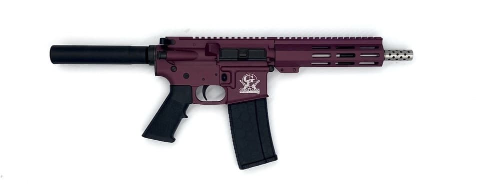 GLFA AR15 Pistol - Black Cherry | .223 Wylde | 7.5" Heavy Stainless Steel Barrel | 7" M-LOK Handguard