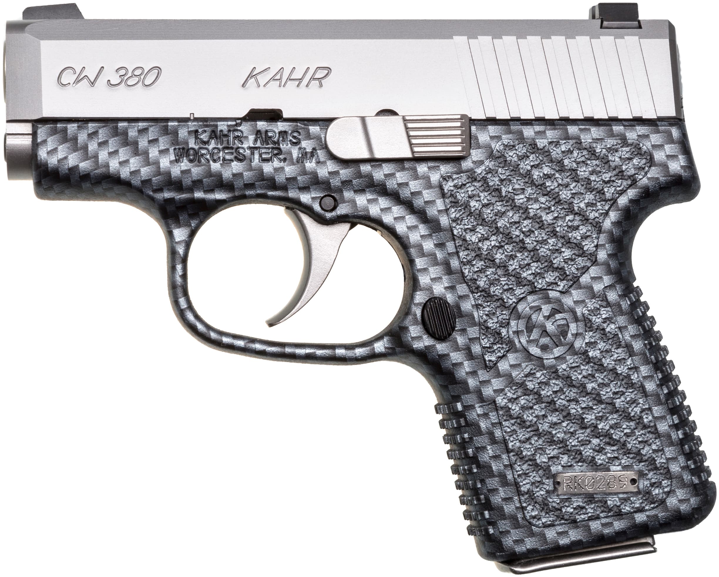 Kahr Cw380 380acp 2.58 Carbon Fiber 3 Dot 6rd