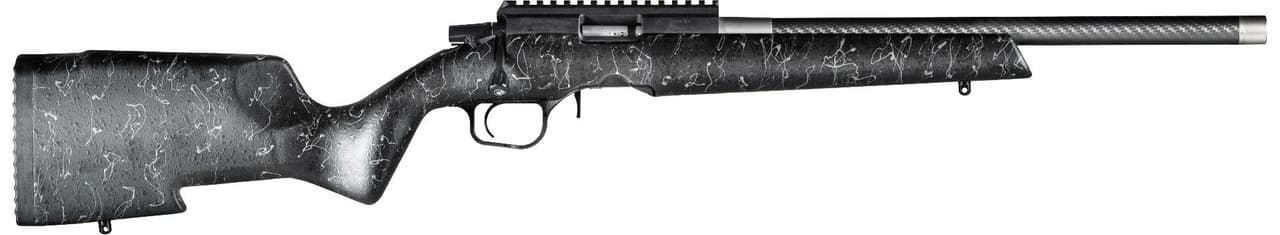 Christensen Arms 8011201400 Ranger  Full Size 17 HMR 9+1, 18" Black Carbon Fiber Threaded Barrel, Black Anodized Aluminum Receiver, Black w/Gray Webbing Fixed w/Aluminum Pillars Stock