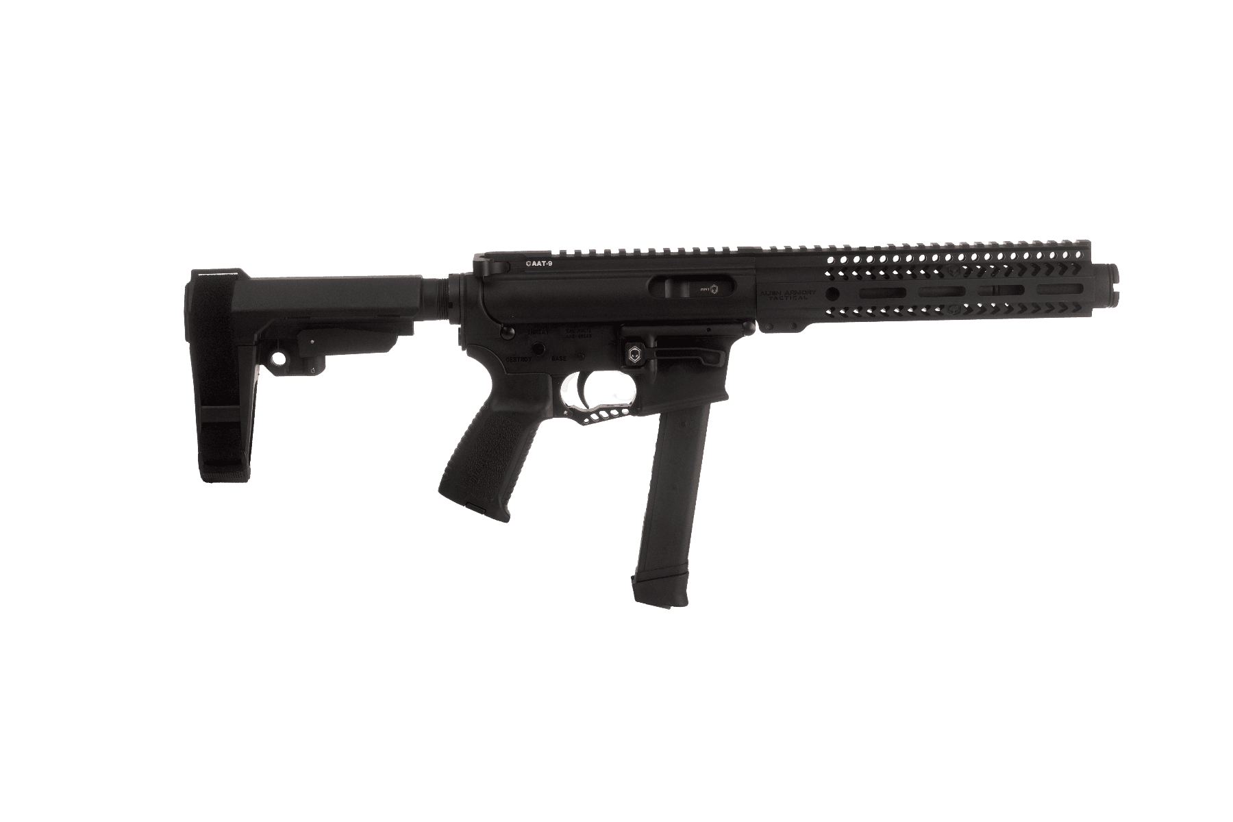 Alien Armory Tactical AAT-9 9mm Luger, 7.5in. Barrel, 33rd - Black (9PL8926BS)