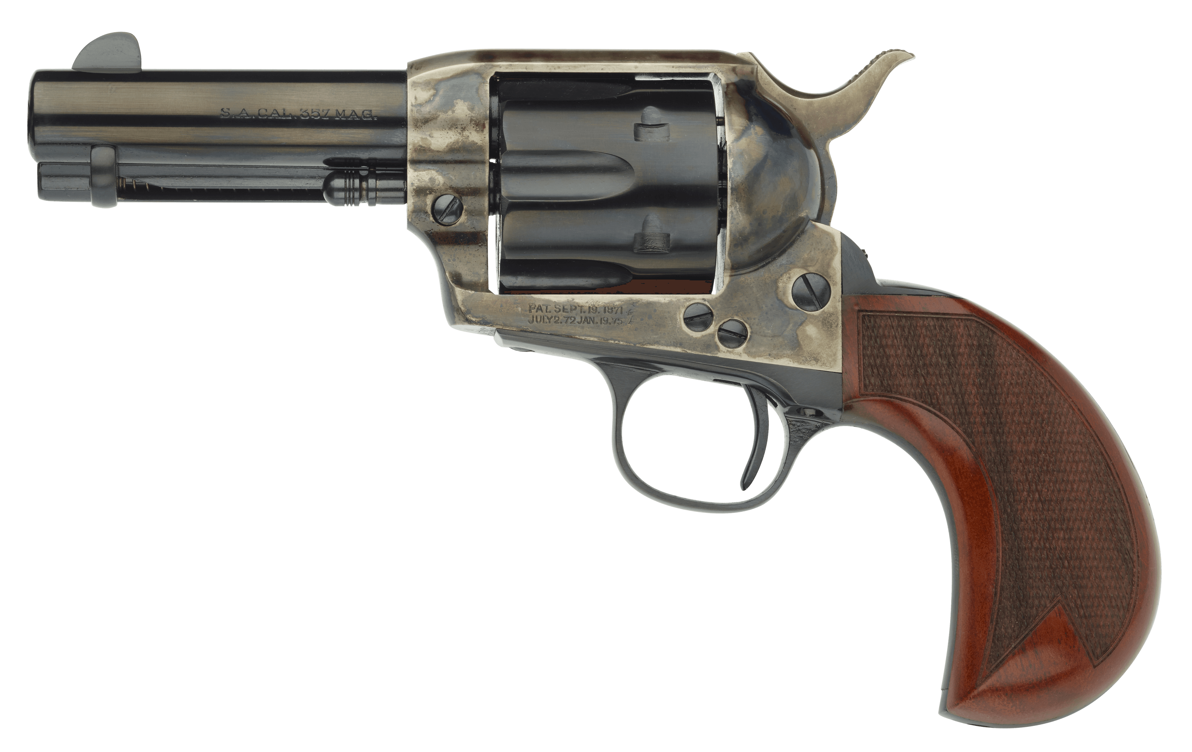 Taylors & Company 555133 1873 Cattleman 45 Colt (LC) 6rd 3.50" Blued Cylinder & Barrel Color Case Hardened Steel Frame Checkered Birdshead Walnut Grip