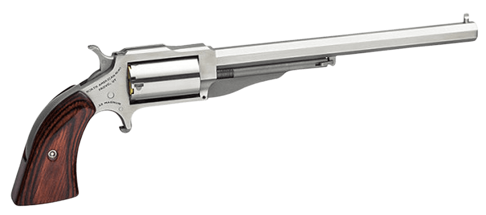North American Arms 18606 1860 Hogleg *CA Compliant 22 WMR Caliber with 6" Barrel, 5rd Capacity Cylinder, Overall Stainless Steel Finish & Wood Grip