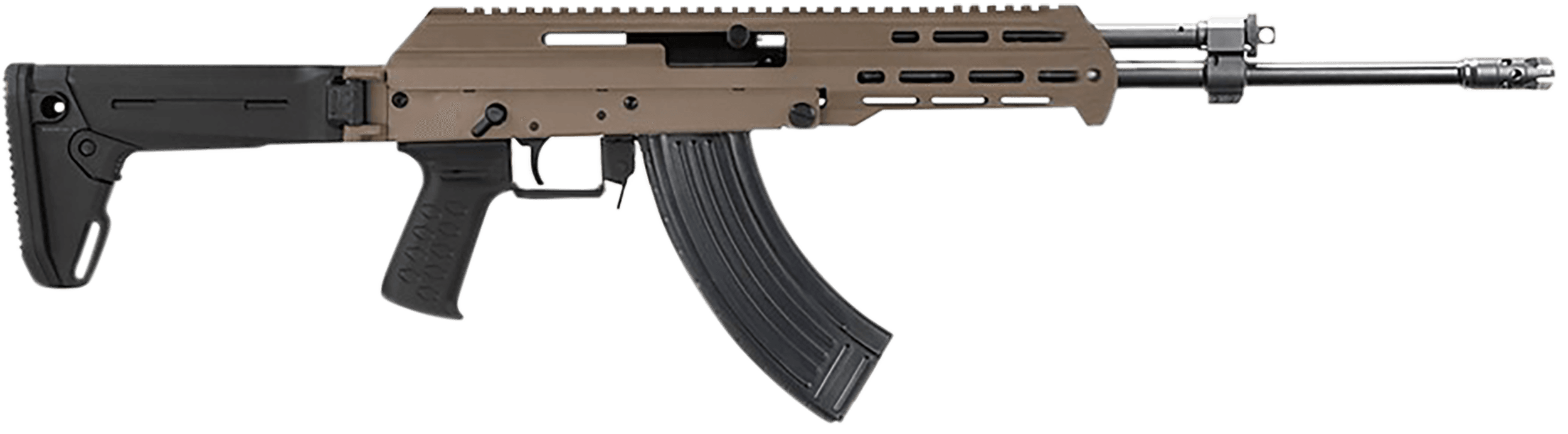M+M Industries M10XZSHFDE M10X  7.62x39mm 30+1 16.50" Barrel w/Muzzle Brake, 5 Position Side Folding Collapsible Stock, Black Magpul SL Grip, Short Handguard Optics Ready