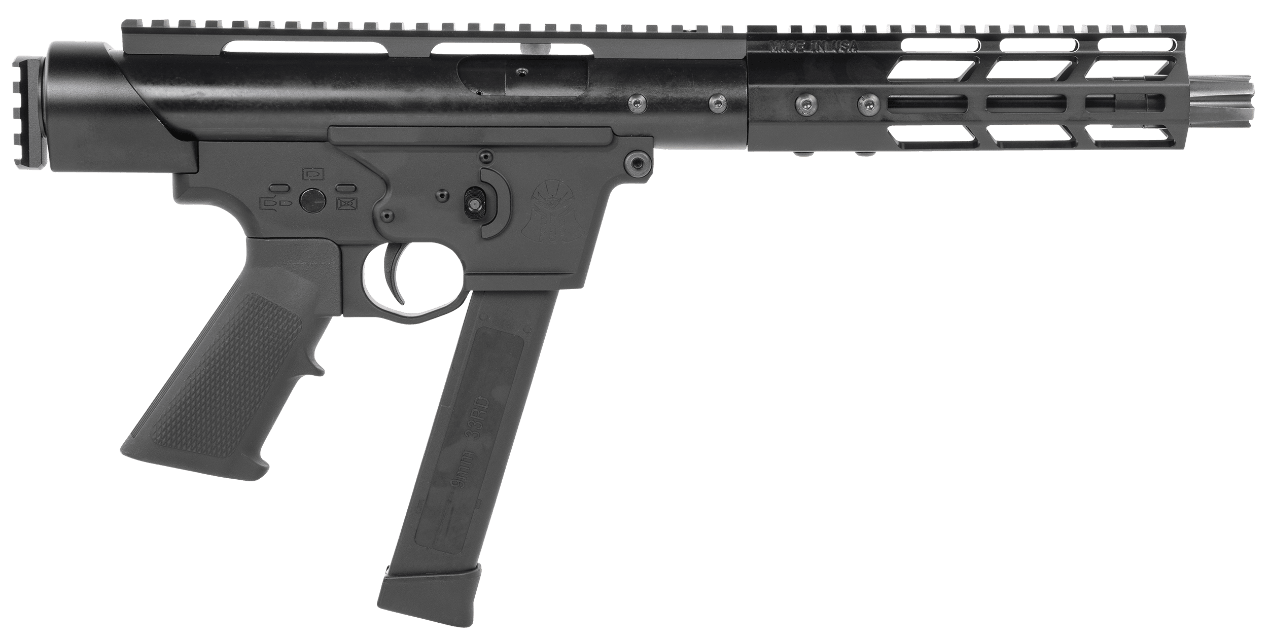 Tactical Superiority SIA-TAC09-085RD Tac-9  9mm Luger 8.50" Black Hard Coat Anodized Rec Picatinny Rail End Cap Black A2 Grip Includes Red Dot