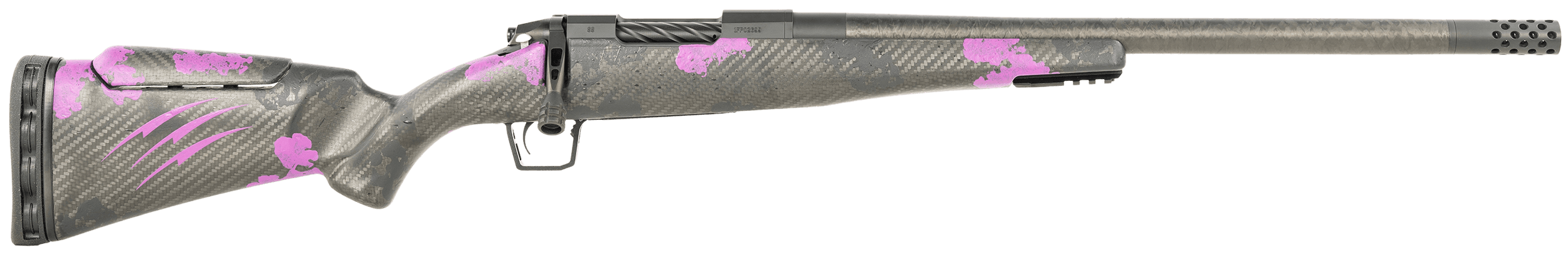 Fierce Firearms ROGM65CM20BP Mini Rogue 6.5 Creedmoor 4+1 20" Hand Lapped/Match Grade Barrel, Black Cerakote Steel Receiver, Purple Camo Mini Rogue w/Adj Comb & Picatinny Rail Carbon Fiber Stock