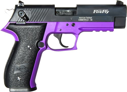 GSG GERG2210FFL FireFly  22 LR 10+1 4" Black Serrated Slide, Purple Zinc Alloy w/Accessory Rail Frame, Black Polymer Grip