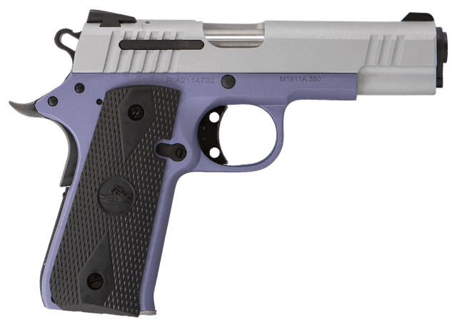 Citadel CIT380OLALA M1911 Baby Compact Frame 380 ACP 7+1, 3.75" Stainless Steel Barrel, Silver Serrated Steel Slide, Crushed Orchard Cerakote Aluminum Frame w/Beavertail, Ambidextrous